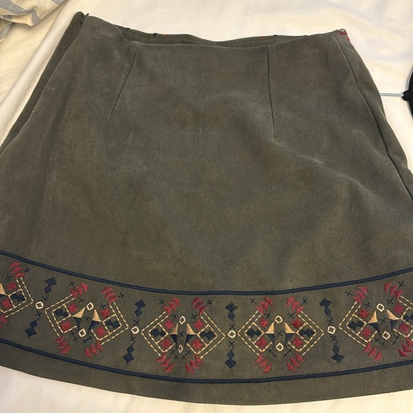 Abercrombie and Fitch Faux Suede Embroidered Skirt - Picture 2 of 3